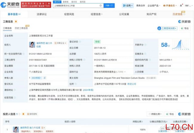 迪丽热巴成立个人工作室