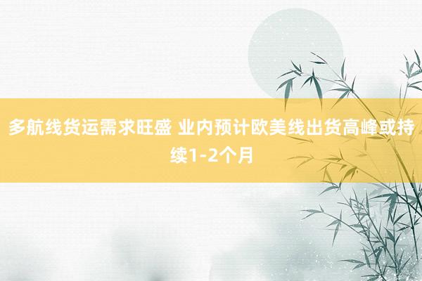 多航线货运需求旺盛 业内预计欧美线出货高峰或持续1-2个月