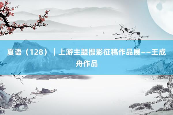 夏语（128）｜上游主题摄影征稿作品展——王成舟作品