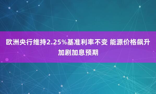 欧洲央行维持2.25%基准利率不变 能源价格飙升加剧加息预期