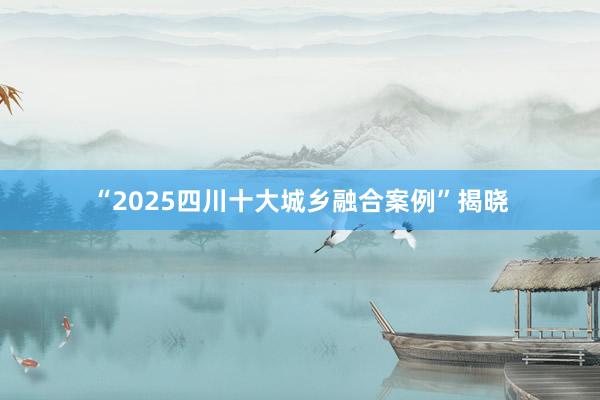 “2025四川十大城乡融合案例”揭晓