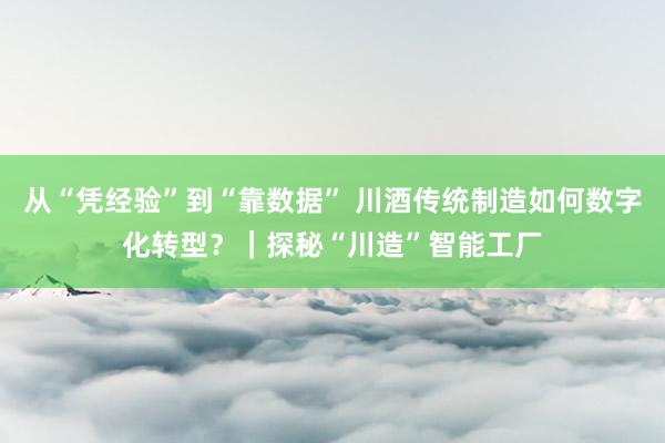 从“凭经验”到“靠数据” 川酒传统制造如何数字化转型？｜探秘“川造”智能工厂