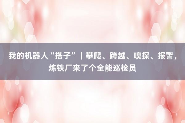 我的机器人“搭子”｜攀爬、跨越、嗅探、报警，炼铁厂来了个全能巡检员
