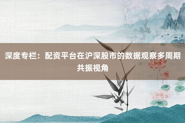 深度专栏：配资平台在沪深股市的数据观察多周期共振视角