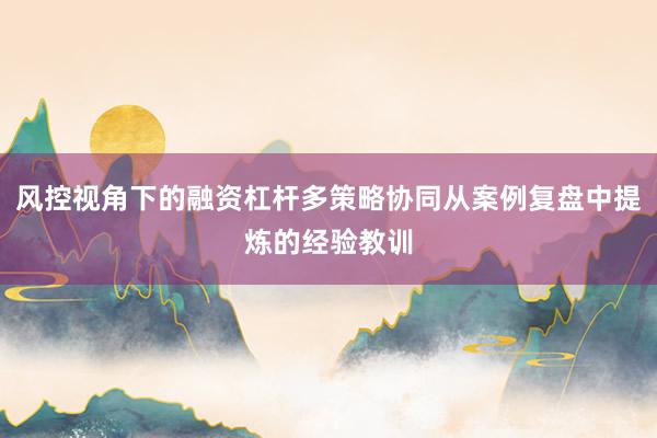 风控视角下的融资杠杆多策略协同从案例复盘中提炼的经验教训