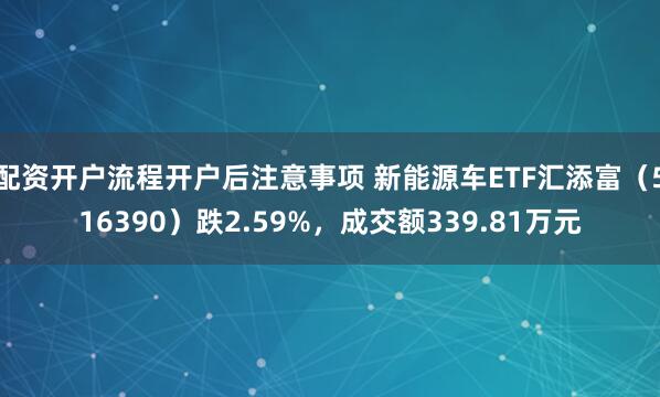 配资开户流程开户后注意事项 新能源车ETF汇添富（516390）跌2.59%，成交额339.81万元