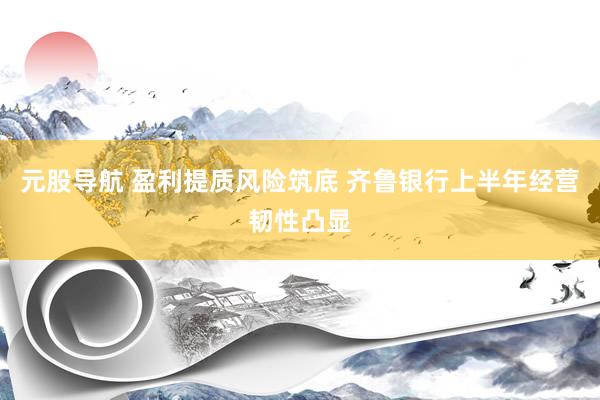元股导航 盈利提质风险筑底 齐鲁银行上半年经营韧性凸显