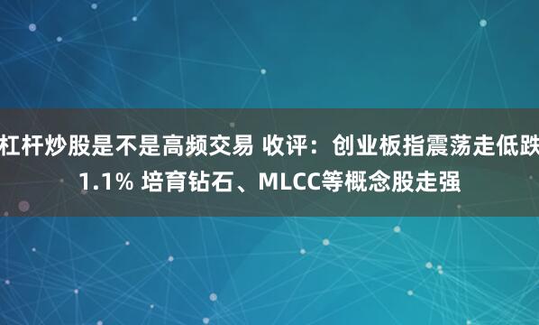 杠杆炒股是不是高频交易 收评：创业板指震荡走低跌1.1% 培育钻石、MLCC等概念股走强