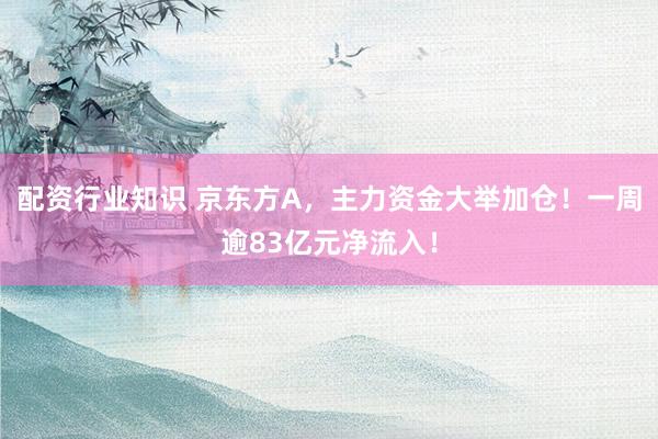 配资行业知识 京东方A，主力资金大举加仓！一周逾83亿元净流入！